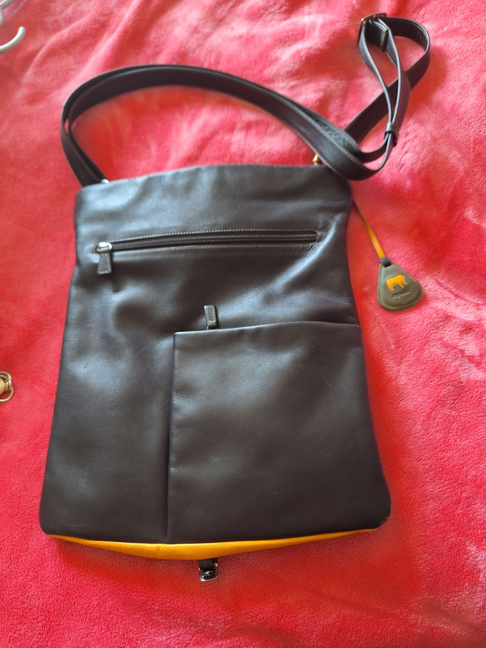 Mywalit Brown Leather Messenger Crossbody Bag